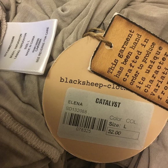 NWT Blacksheep Dress "Elena" cut out summer dress. 100% Rayon.  Handmade/dyed - Picture 6 of 6